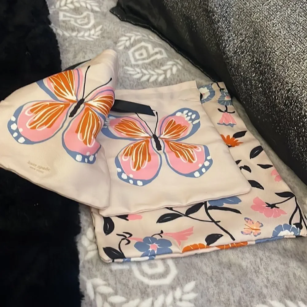 Nwt kate soade cotton packing cubed/fravel bags drawstring 4 piece set
